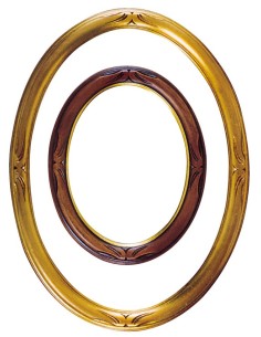 Cornice Ovale In Legno Oro Con Intagli 13x18 Cm